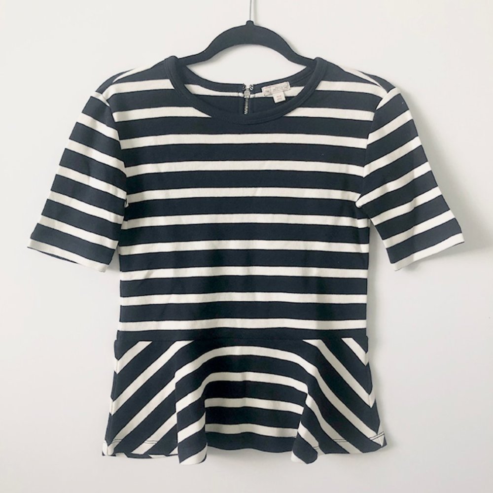 GAP Striped Peplum Top, XS, NWOT